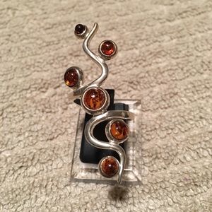 Amber Ring set in sterling silver size 9
